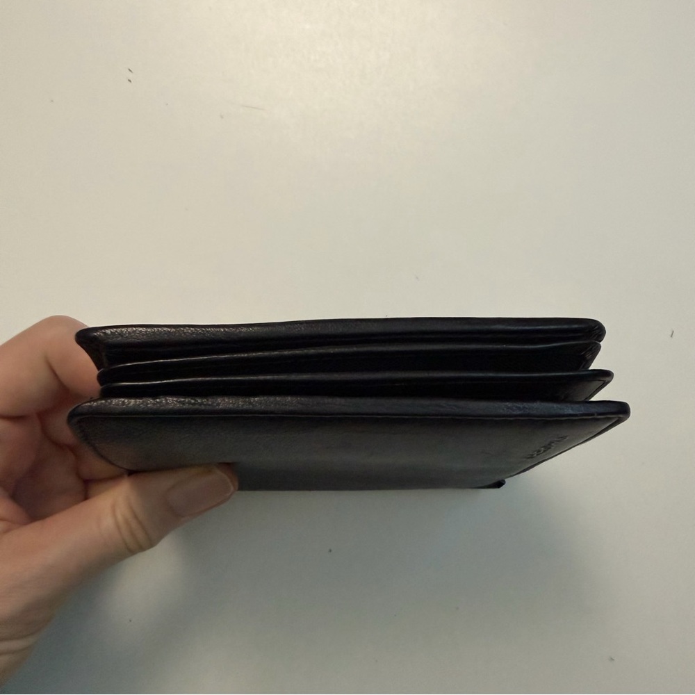 Arrows Wallet Bifold Leather Credit Card Slots Mesh ID Snap Coin Pouch Black - Picture 7 of 16